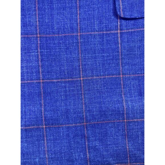 Paul Betenly Mens 42L Blue Pink Wool Silk Linen Blend 2 Button Sport Coat Blazer - Picture 9 of 9